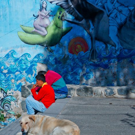 Art is everywhere in Valparaiso, even the run-down neighborhoods.
